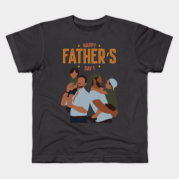father day 3 Kids T-Shirt by AMINOS ART